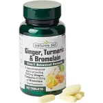 NATURES AID GINGER TUMERIC AND BROMELAIN Tabs 60'S