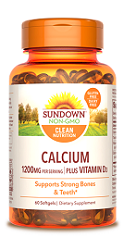Sundown Calcium 1200Mcg +Vitamin D 1000IU Tablets 60s
