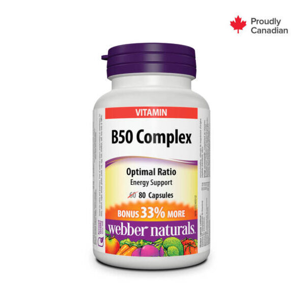 Webber Naturals B50 Complex Energy Support Caps 80