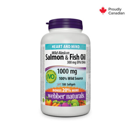 Webber Naturals Wild Alaskan Salmon/Fish Oil 1000Mg Softgels 180S